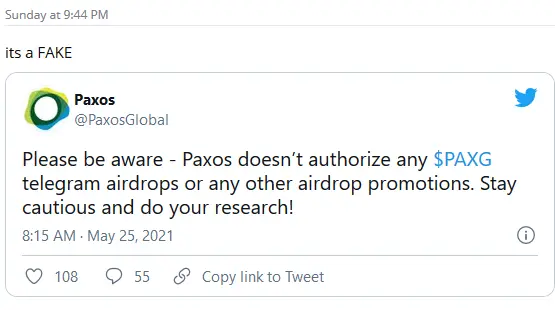 NEW - PAXG Gold airdrop