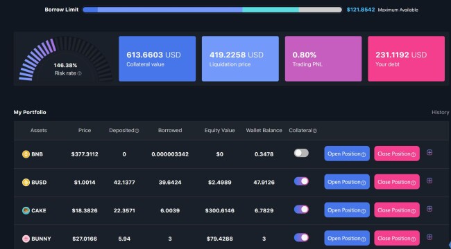 screenshot of dashboard