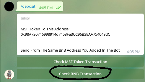 RaindropBOT check BNB transaction