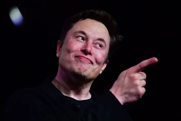 Elon Musk smirk stock photo - getty
