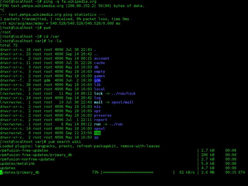 Linux terminal screenshot