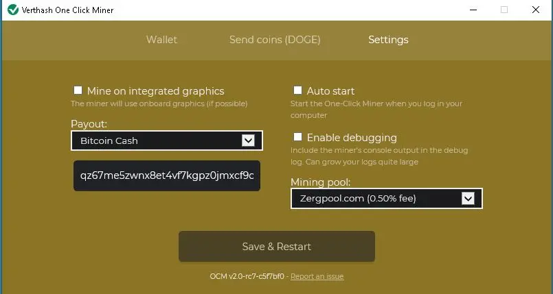 OCM - Settings
