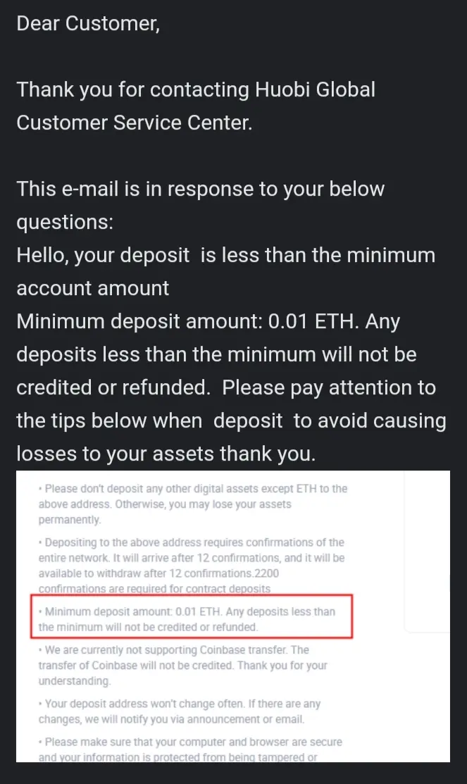 Huobi support answering customer