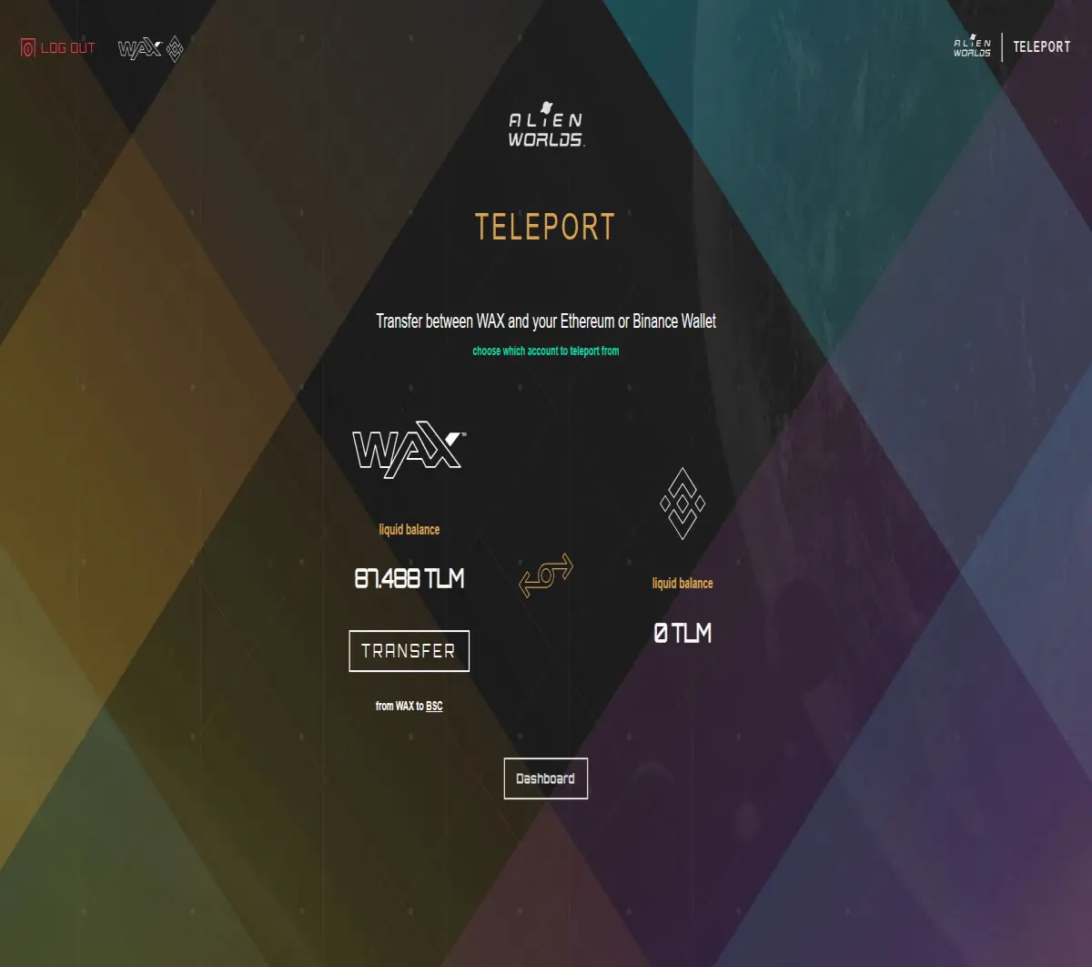 Alien Worlds Teleport