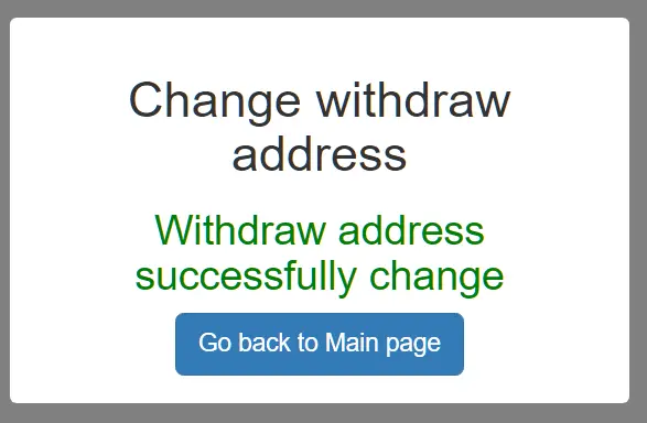 The Web is telling my address has been changed