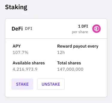 Staking on CakeDefi.com