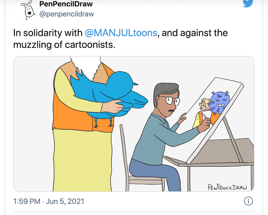 cartoon. twitter, covid-19, politics, india