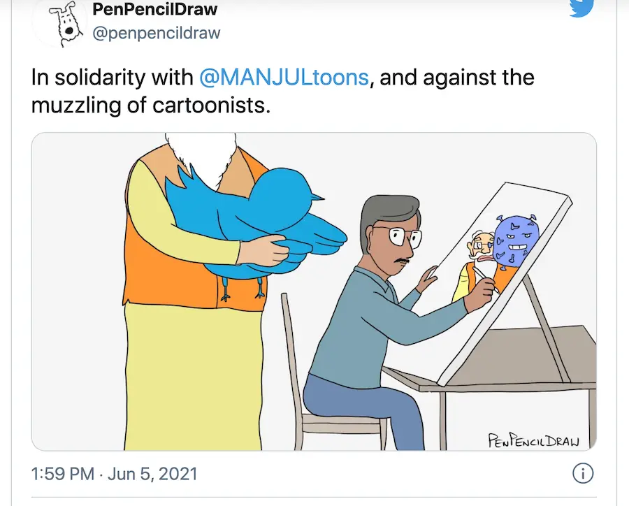 cartoon. twitter, covid-19, politics, india