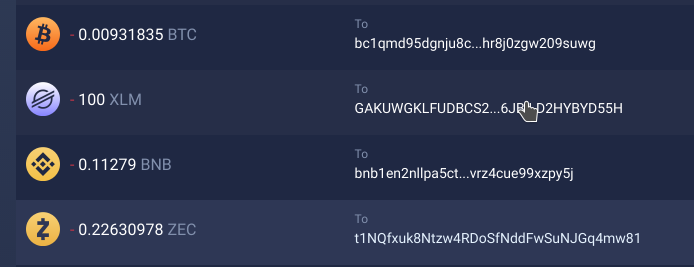 Stolen crypto history