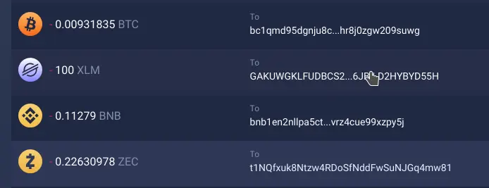 Stolen crypto history
