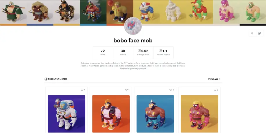 Boboface opensea