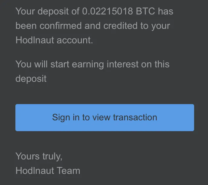 Confirmed transaction