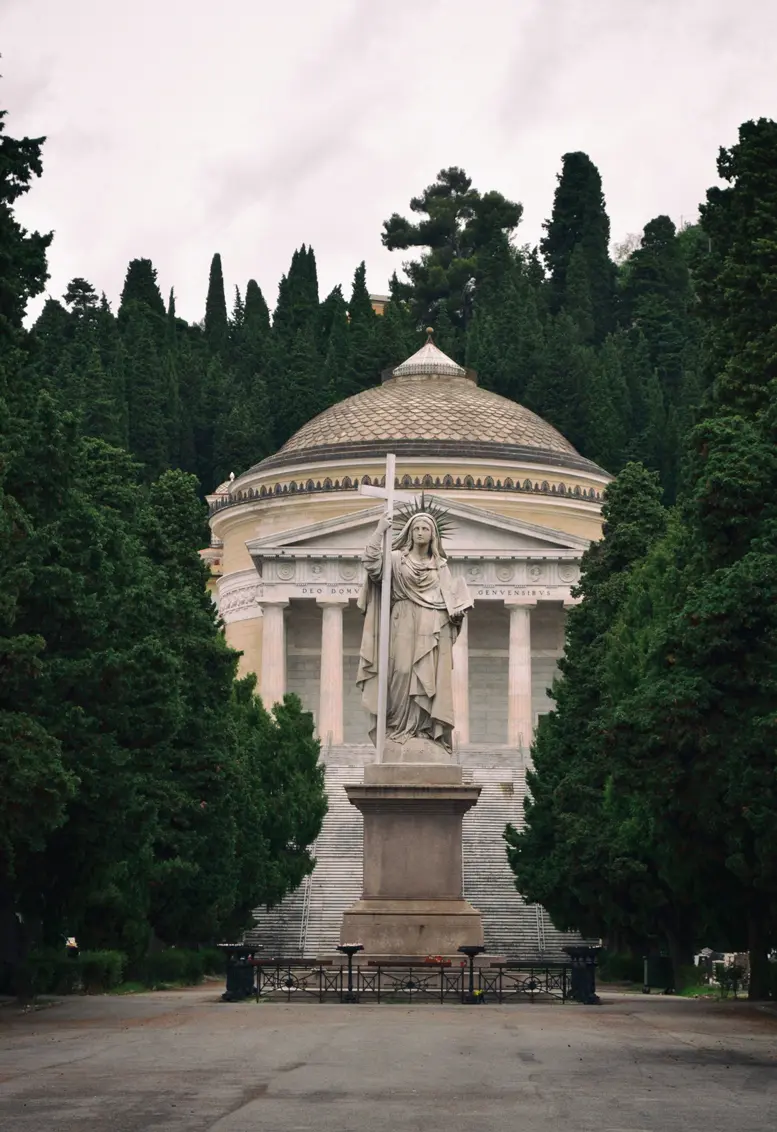The entrance of Staglieno Cemetery