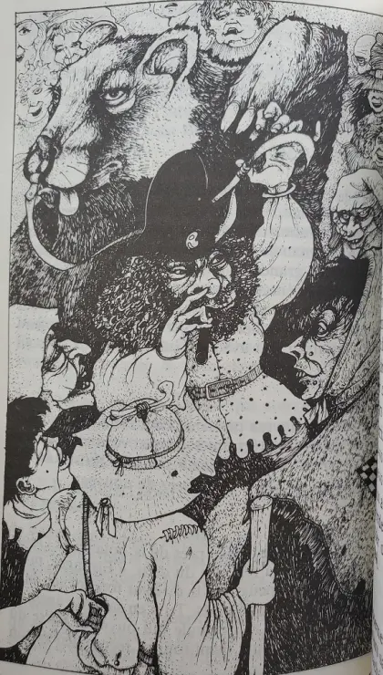 Peasants in a crowd - Art by John Blanche