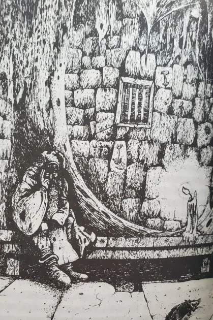 Prisoner - Art by John Blanche for Sorcellerie!
