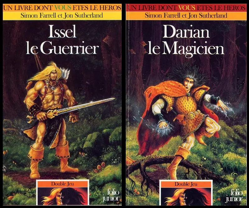 Issel le Guerrier and Darian le Magicien (2 book covers)