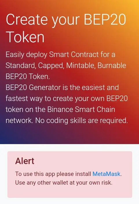 https://tokencenter.github.io/bep20-generator/