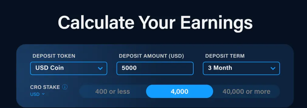 Crypto.com Earn Feature