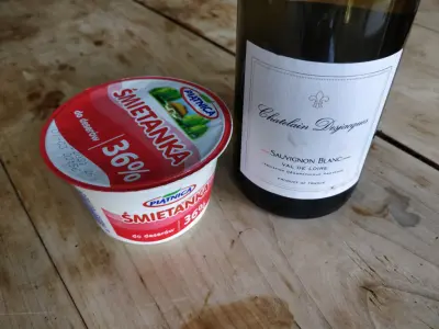cream and wine