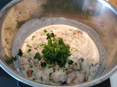 cream parsley added