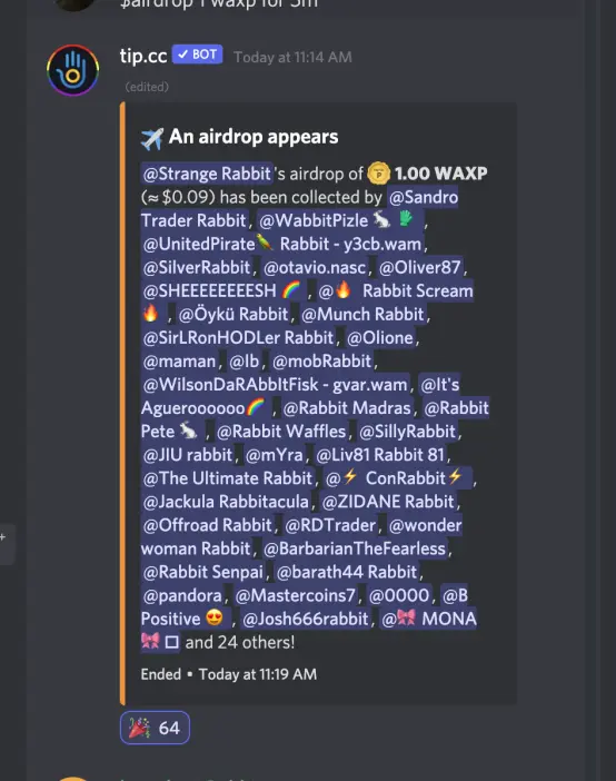 Airdrop results