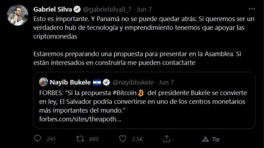 Gabriel Silva of Panama tweet screenshot