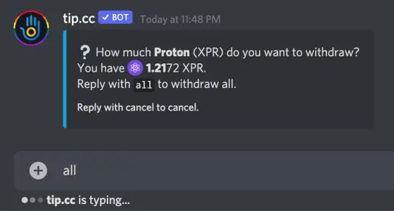 withdraw all proton
