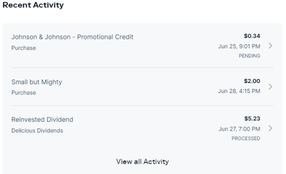 Stash Recent Activity