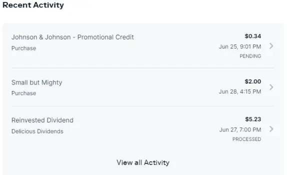 Stash Recent Activity