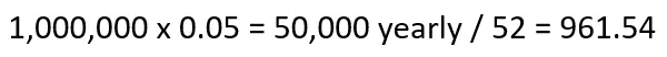 Interest calculation for 1 million coins