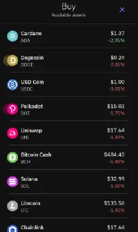 Kraken buy menu Solana icon