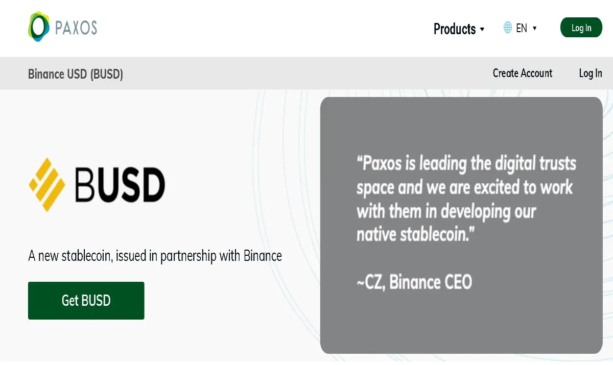 Paxos BUSD Purchase