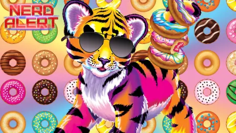 Lisa Frank nerd alert tiger cub pink orange gradient
