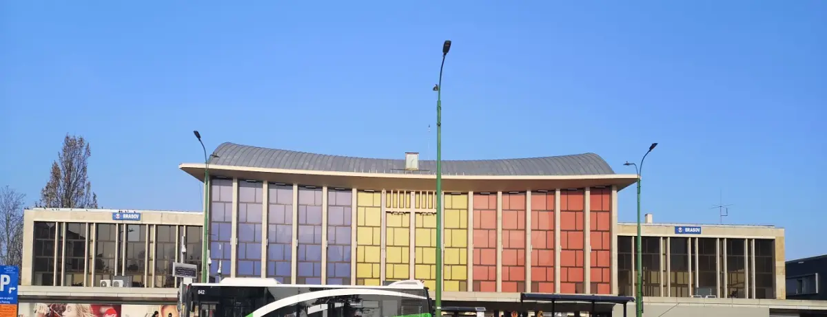 Romanian flag on the Train station