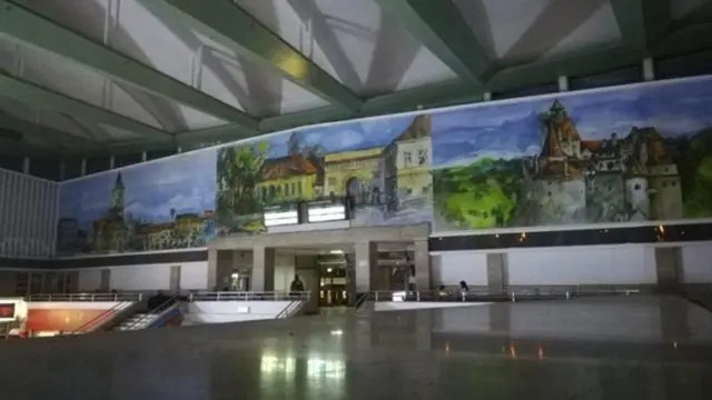 Inside the train station
