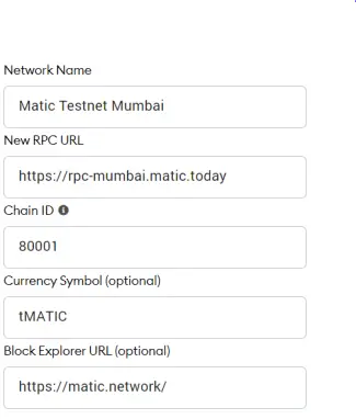 Mumbai Testnet Polygon