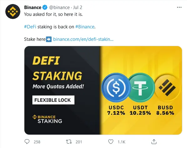 binance ad tweet