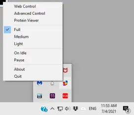 Figure 7. Task Bar F@H Controls