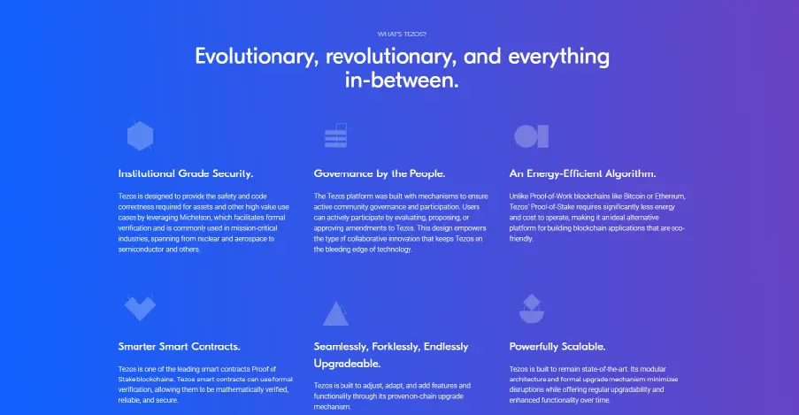 Tezos web design blue purple gradient