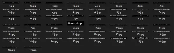 Closed Captions images for the video. Notice the Mmm, drop!