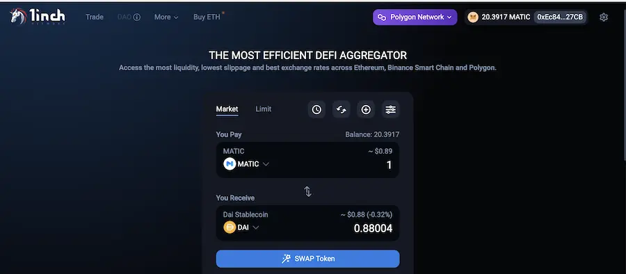 defi, polygon,1inch, ethereum
