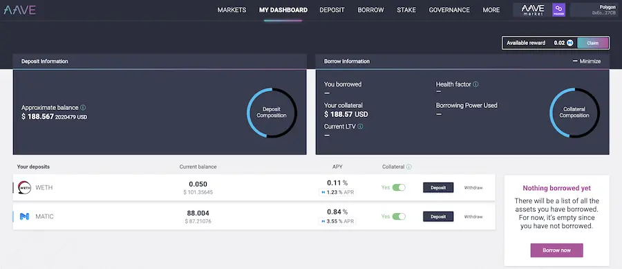 defi, polygon, money market