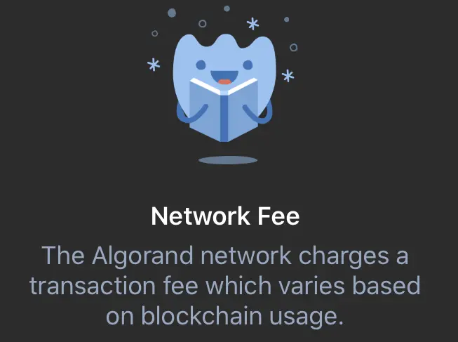 Algorand network fee