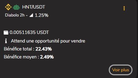 Bot Whalinvest , exemple de bénéfice.