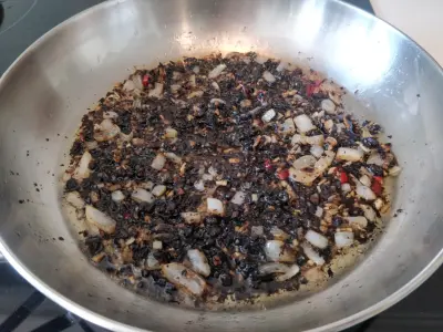 black beans added