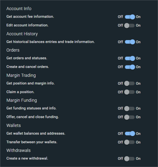 API Restriction on Bitfinex