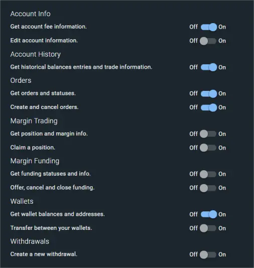 API Restriction on Bitfinex