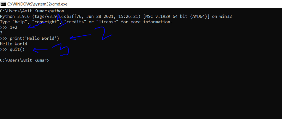 python hello world
