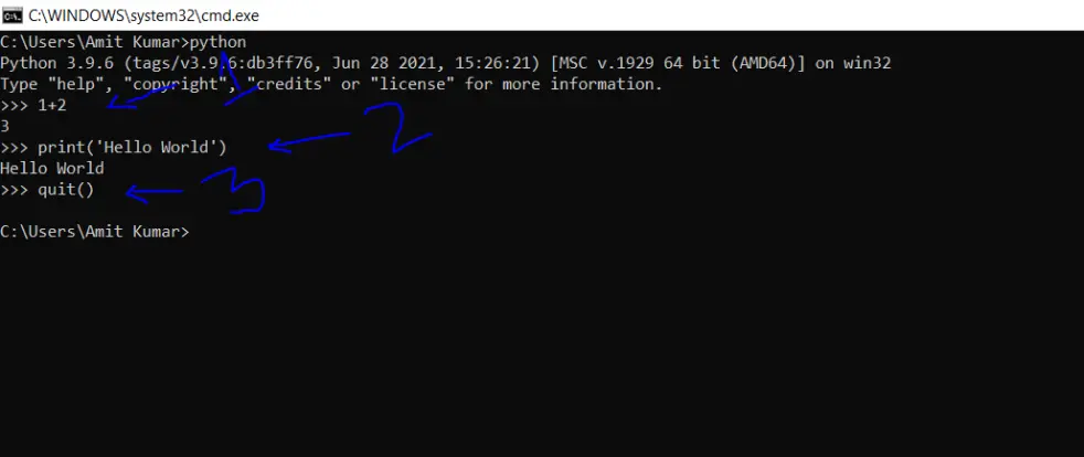 python hello world