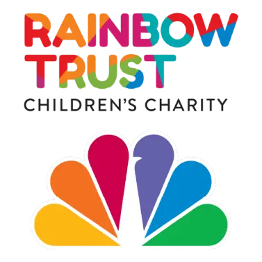 Rainbow Trust NBC multicolored logos